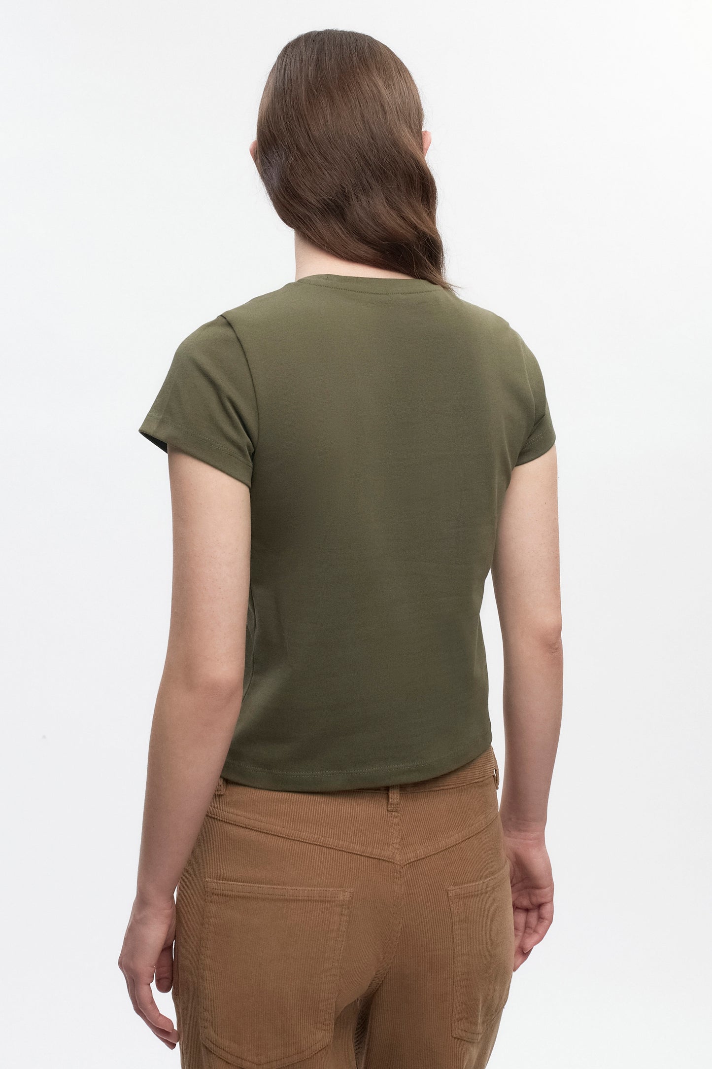 Women's Shrunken Tee in Olive