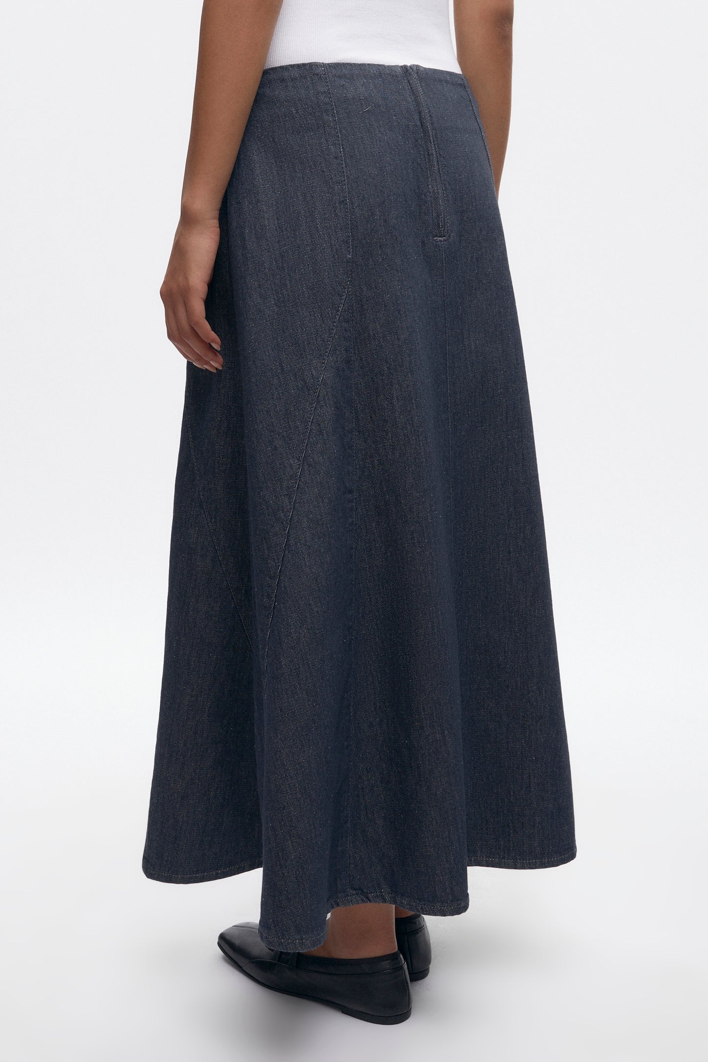 Women's Wave Denim Skirt in Grey
