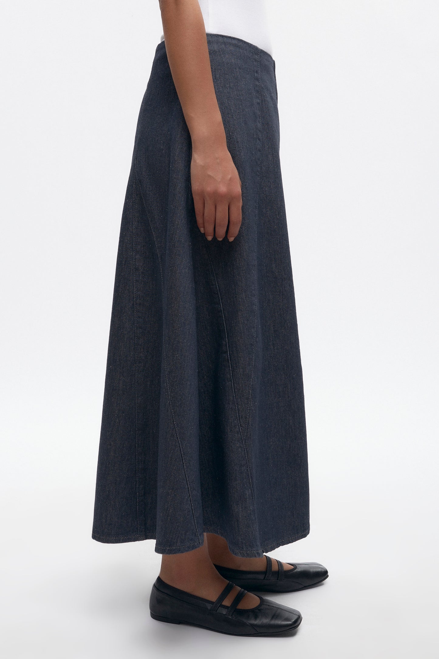 Women's Wave Denim Skirt in Grey