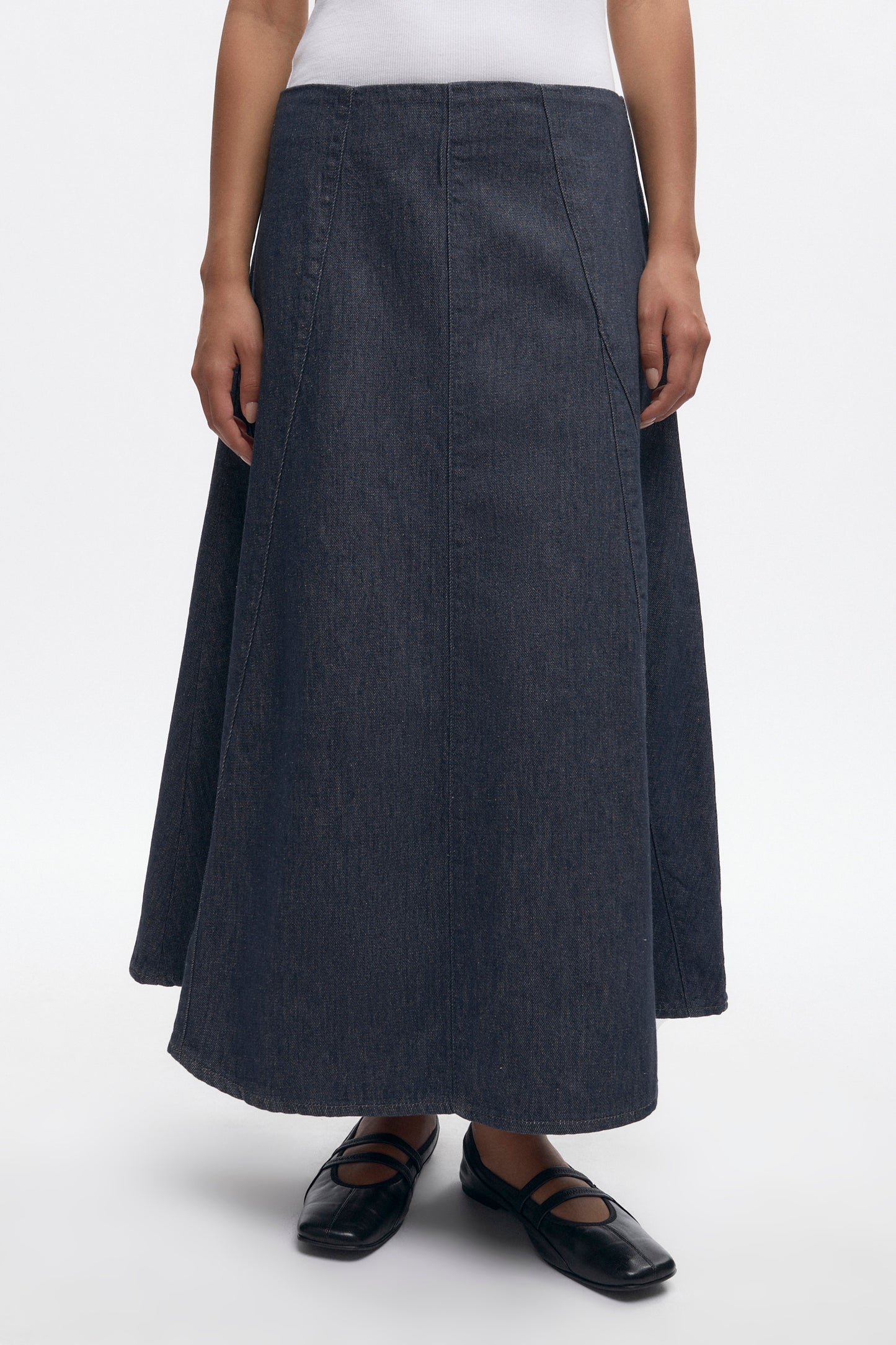 Women's Wave Denim Skirt in Grey
