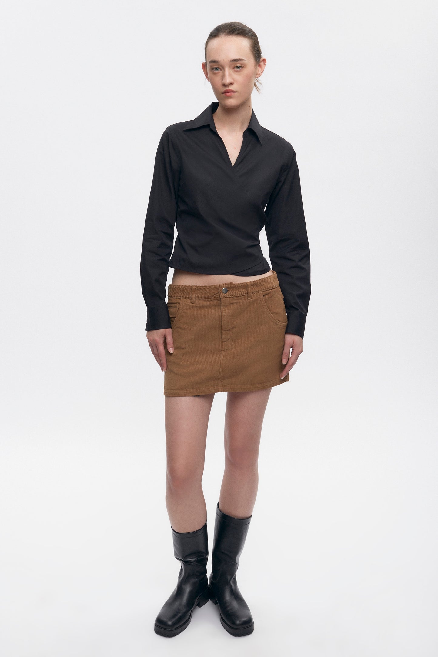 Women's Wrap Shirt in Black