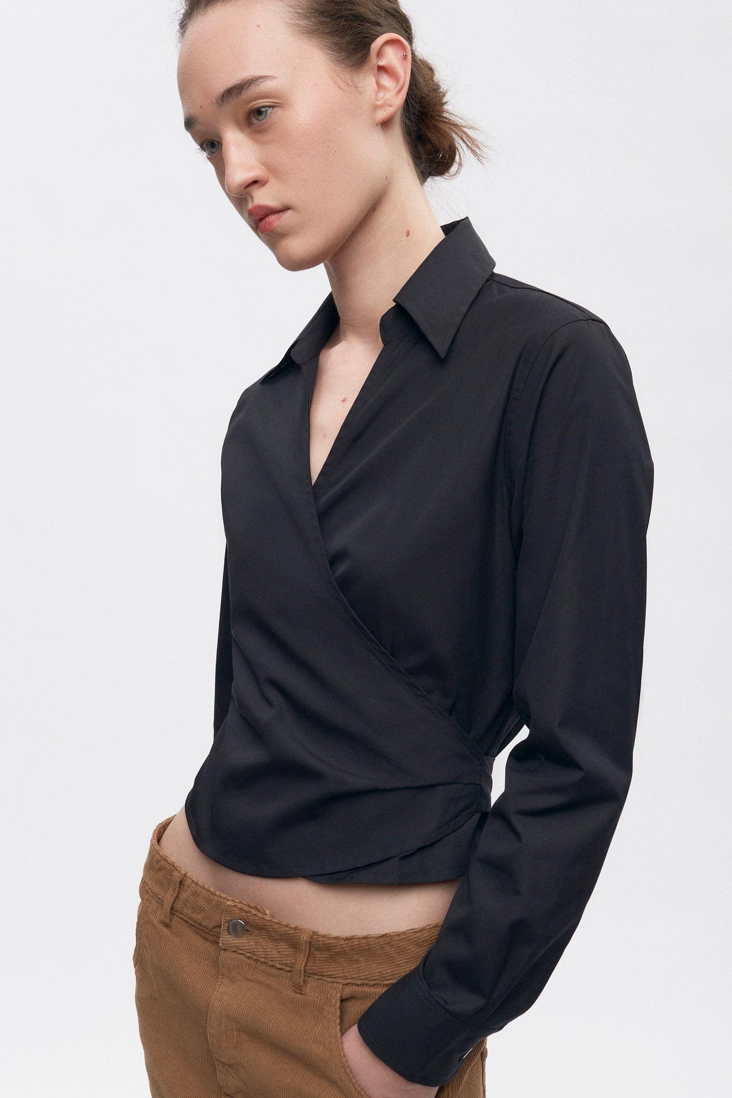 Women's Wrap Shirt in Black