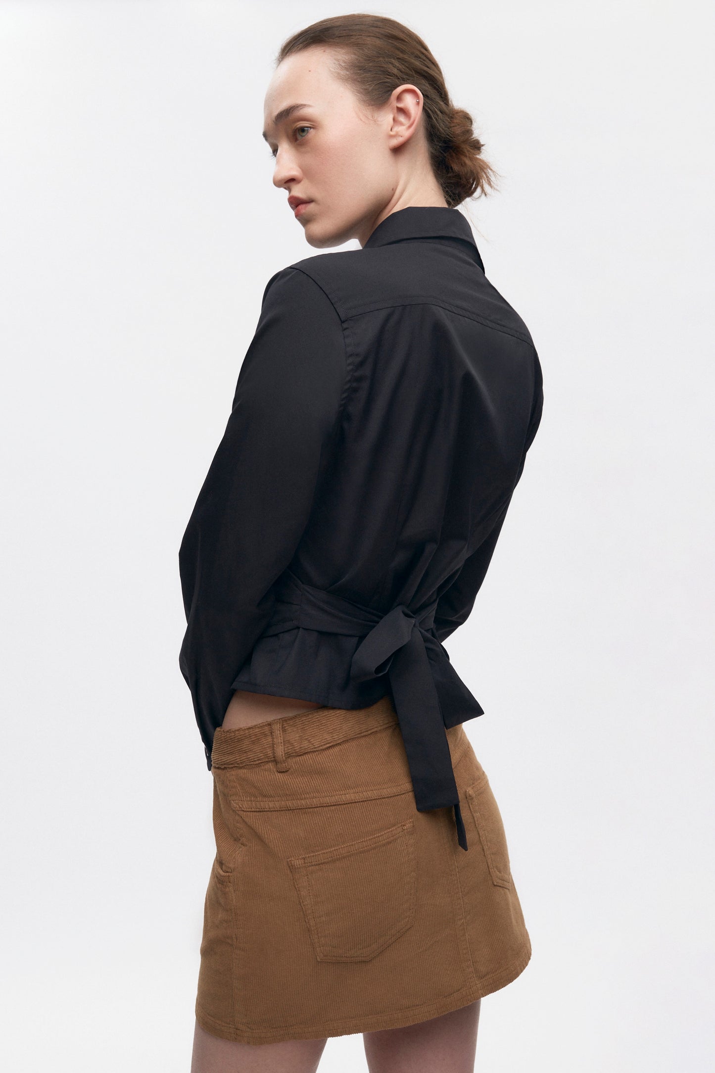 Women's Wrap Shirt in Black