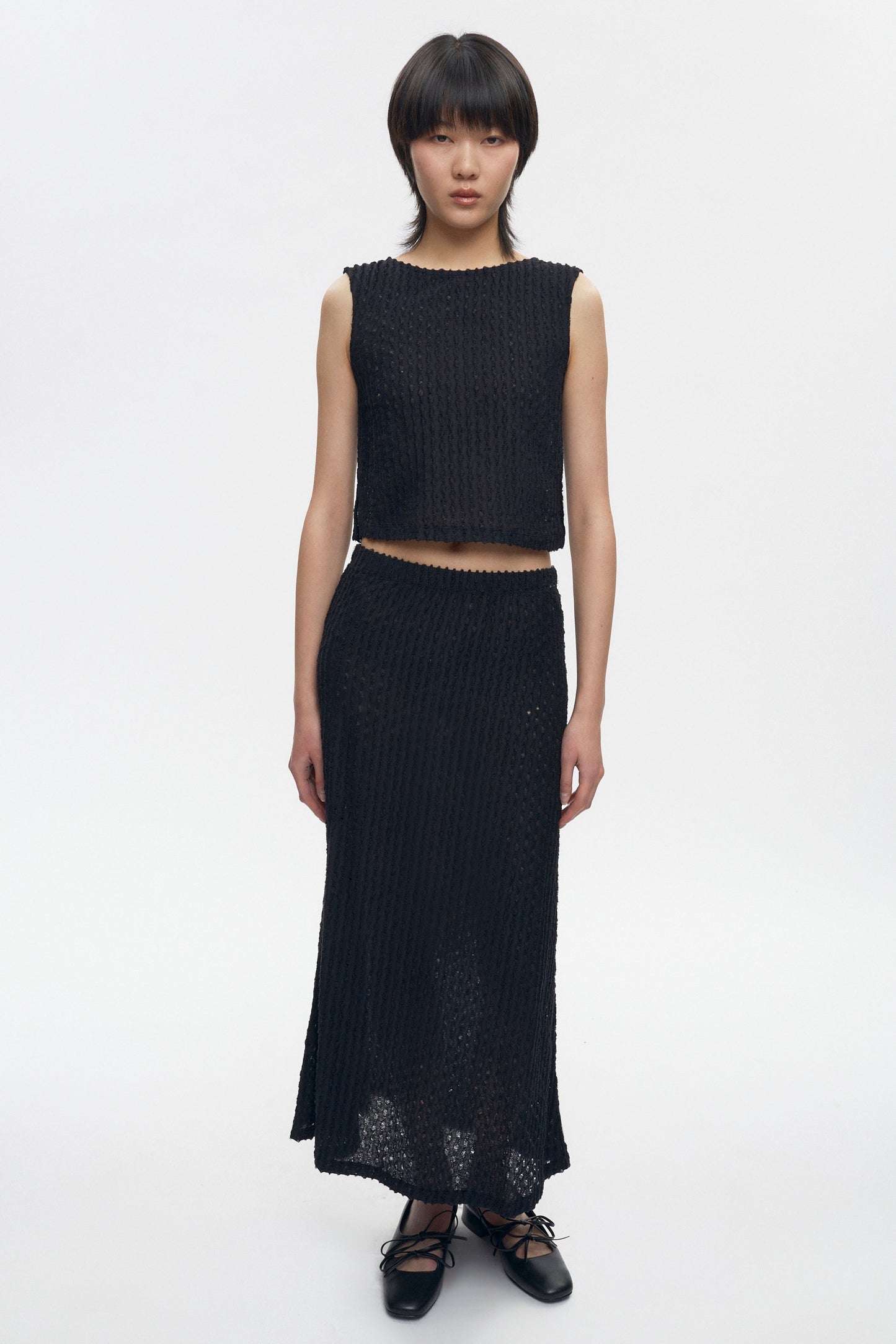Women's Yasmina Boatneck Tank in Black