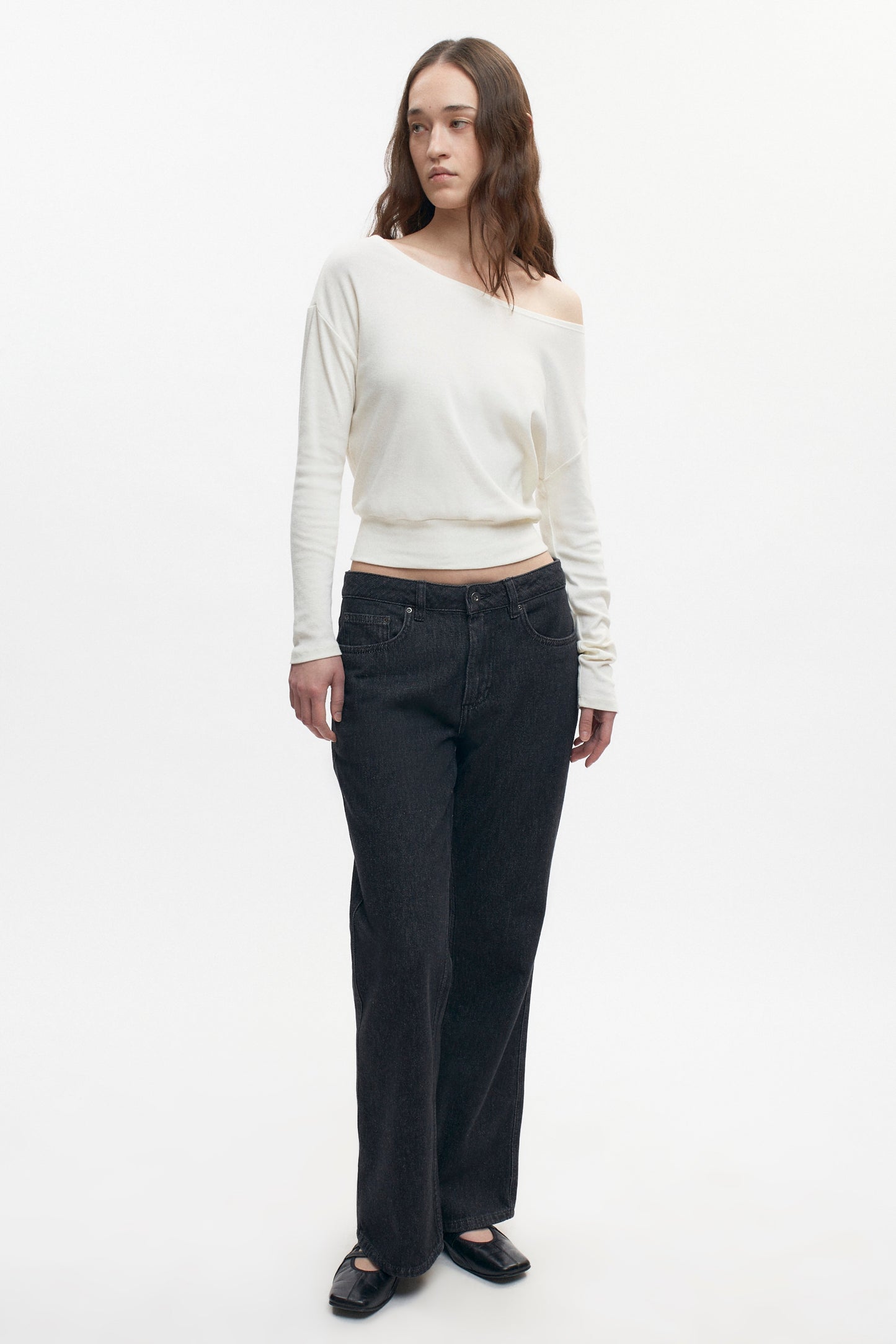 Women's Zahra Slouch Longsleeve in Marshmallow