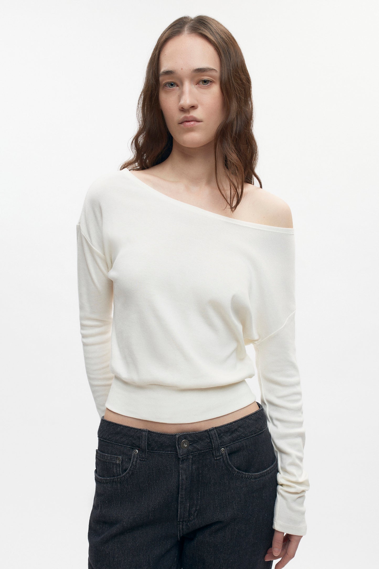 Women's Zahra Slouch Longsleeve in Marshmallow