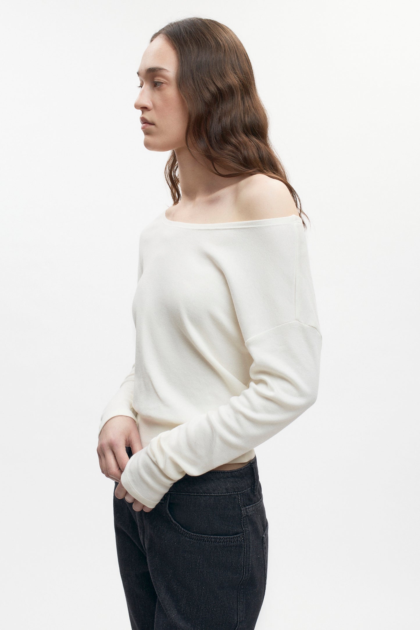 Women's Zahra Slouch Longsleeve in Marshmallow