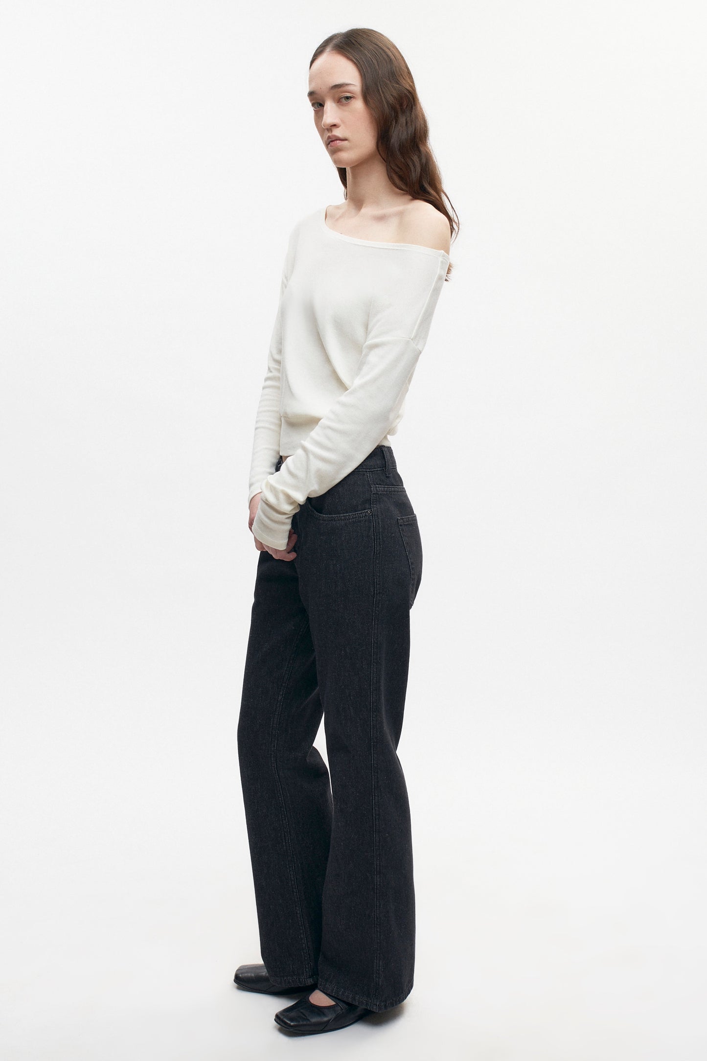 Women's Zahra Slouch Longsleeve in Marshmallow