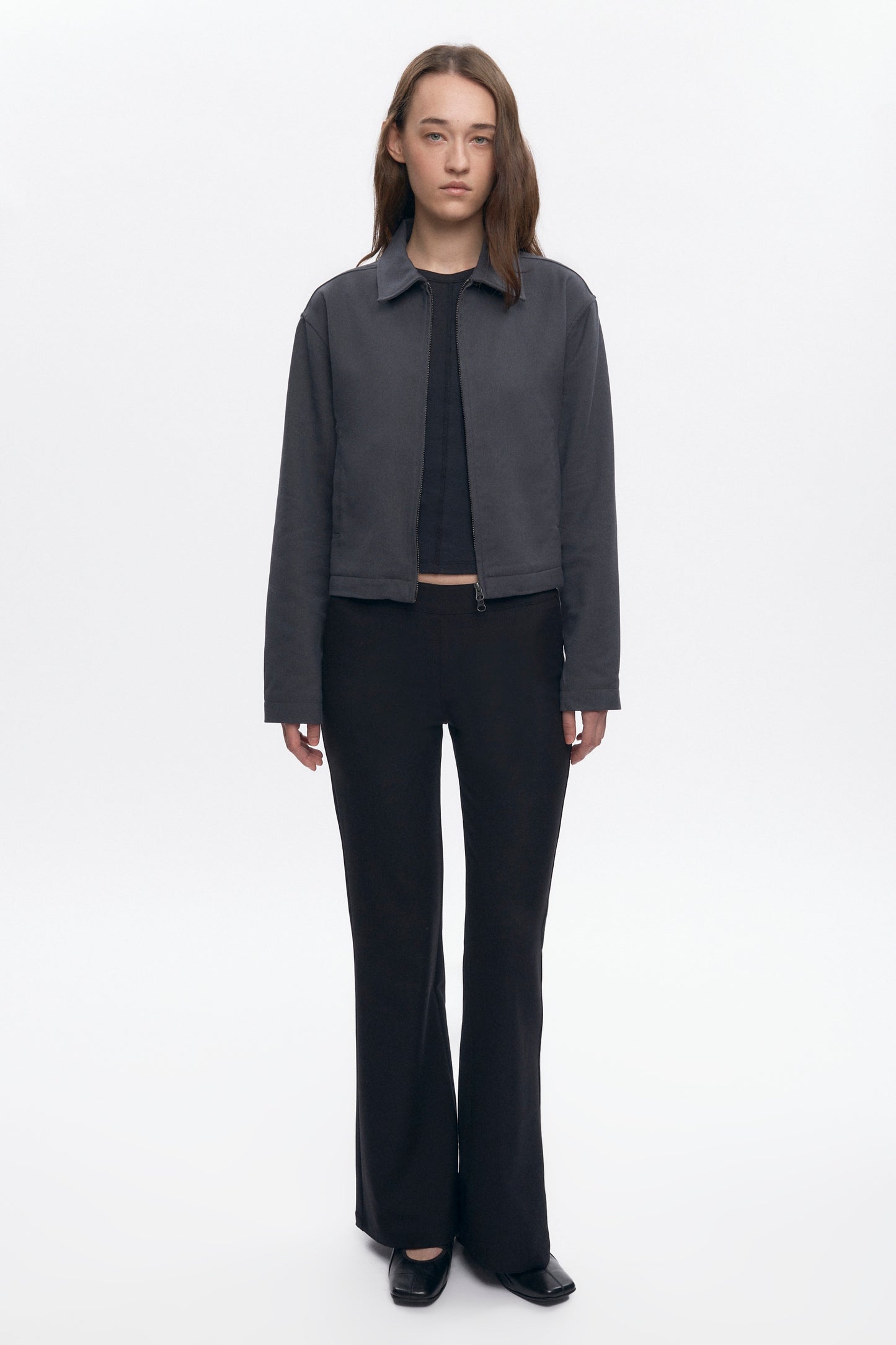 Women's Zip Up Jacket in Charcoal