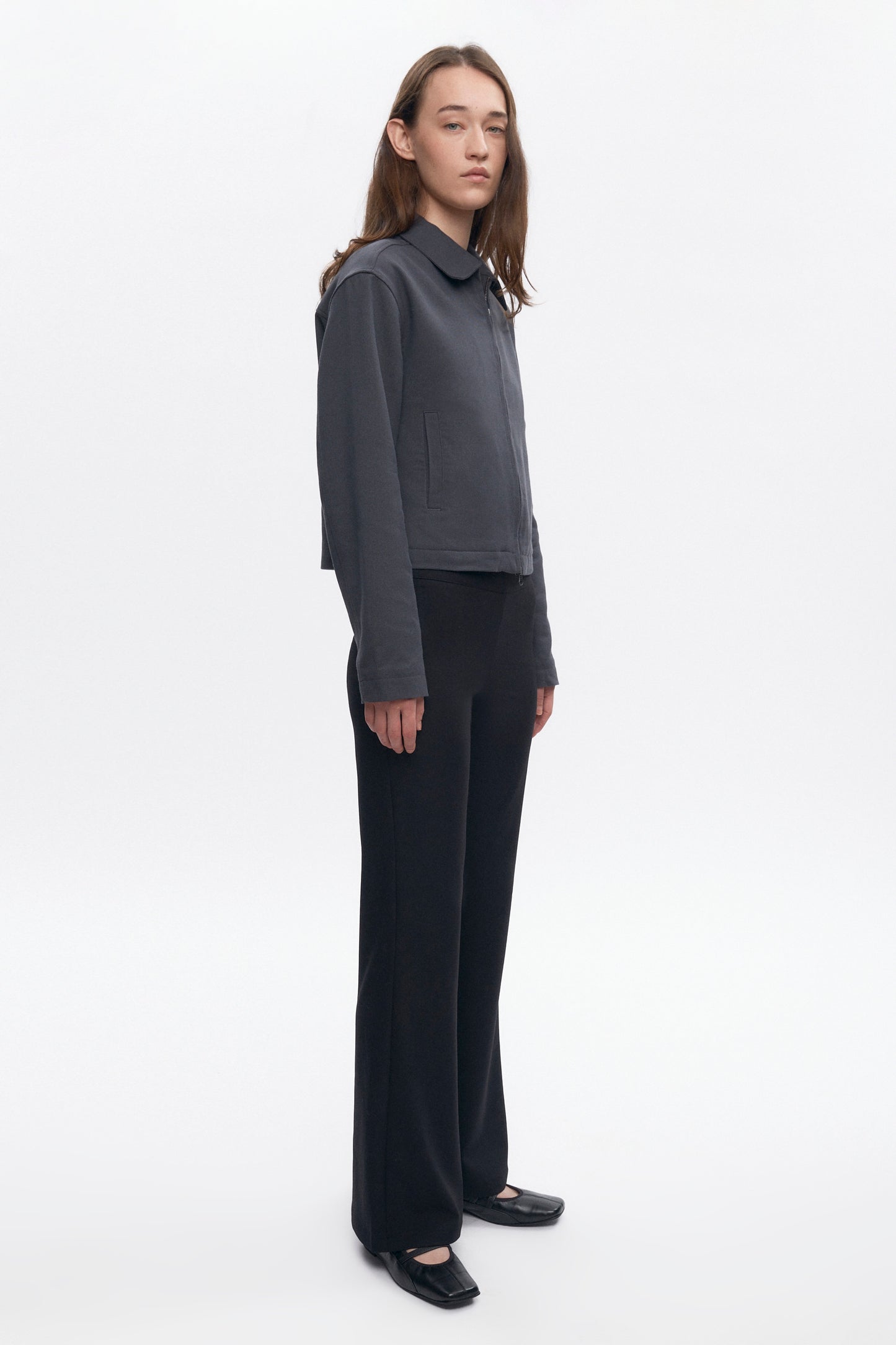 Women's Zip Up Jacket in Charcoal