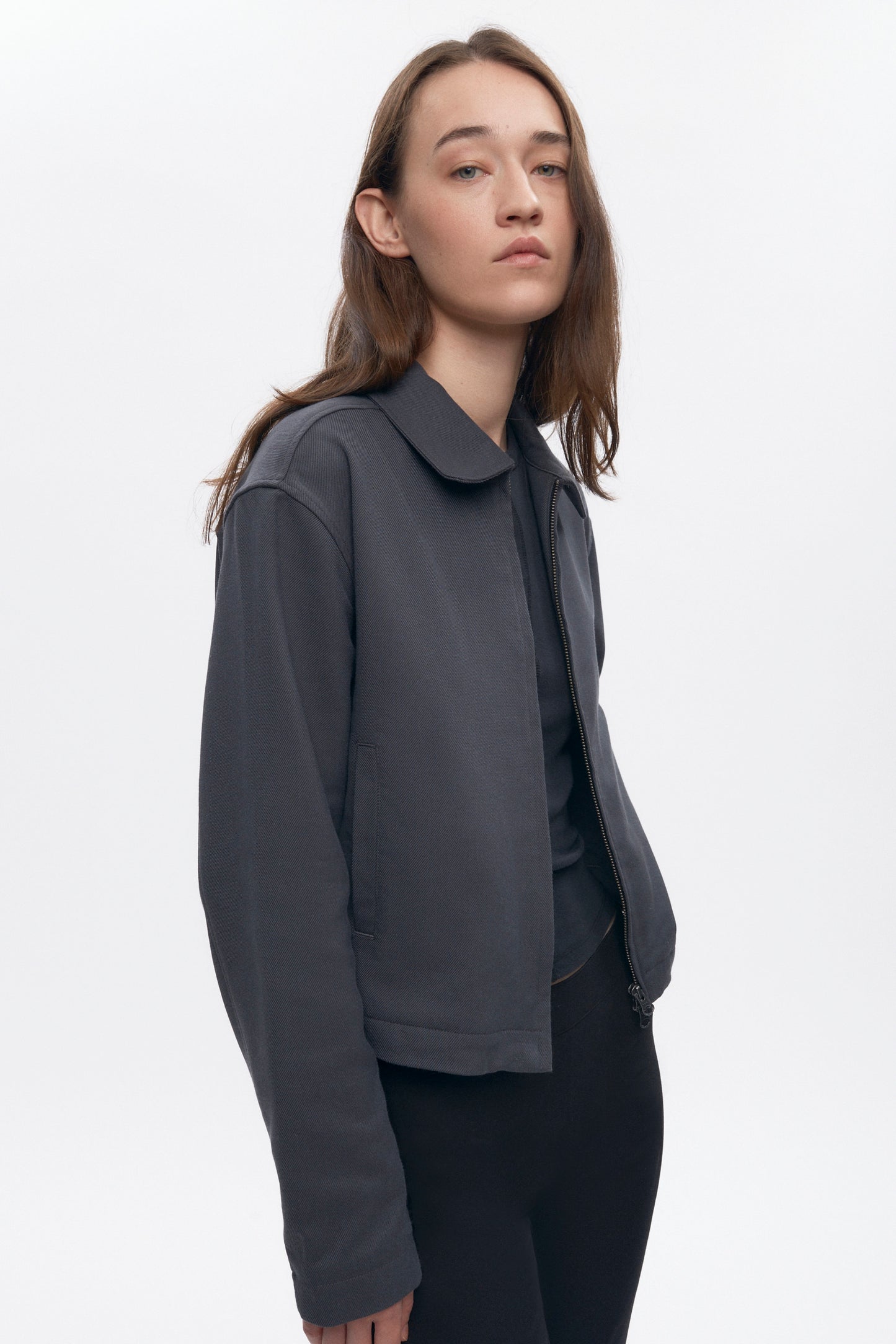 Women's Zip Up Jacket in Charcoal