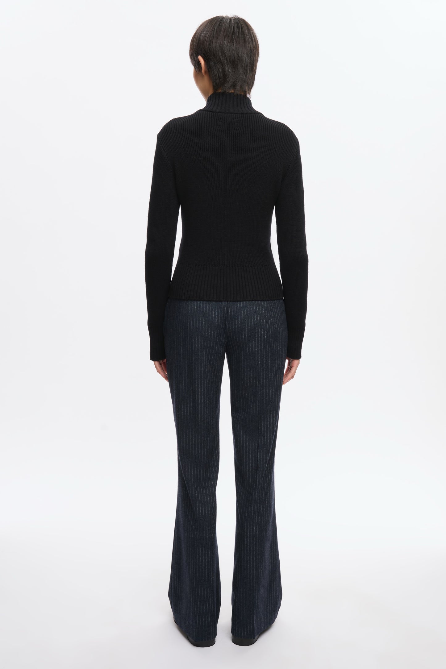 Women's Asymmetric Zip Sweater in Black