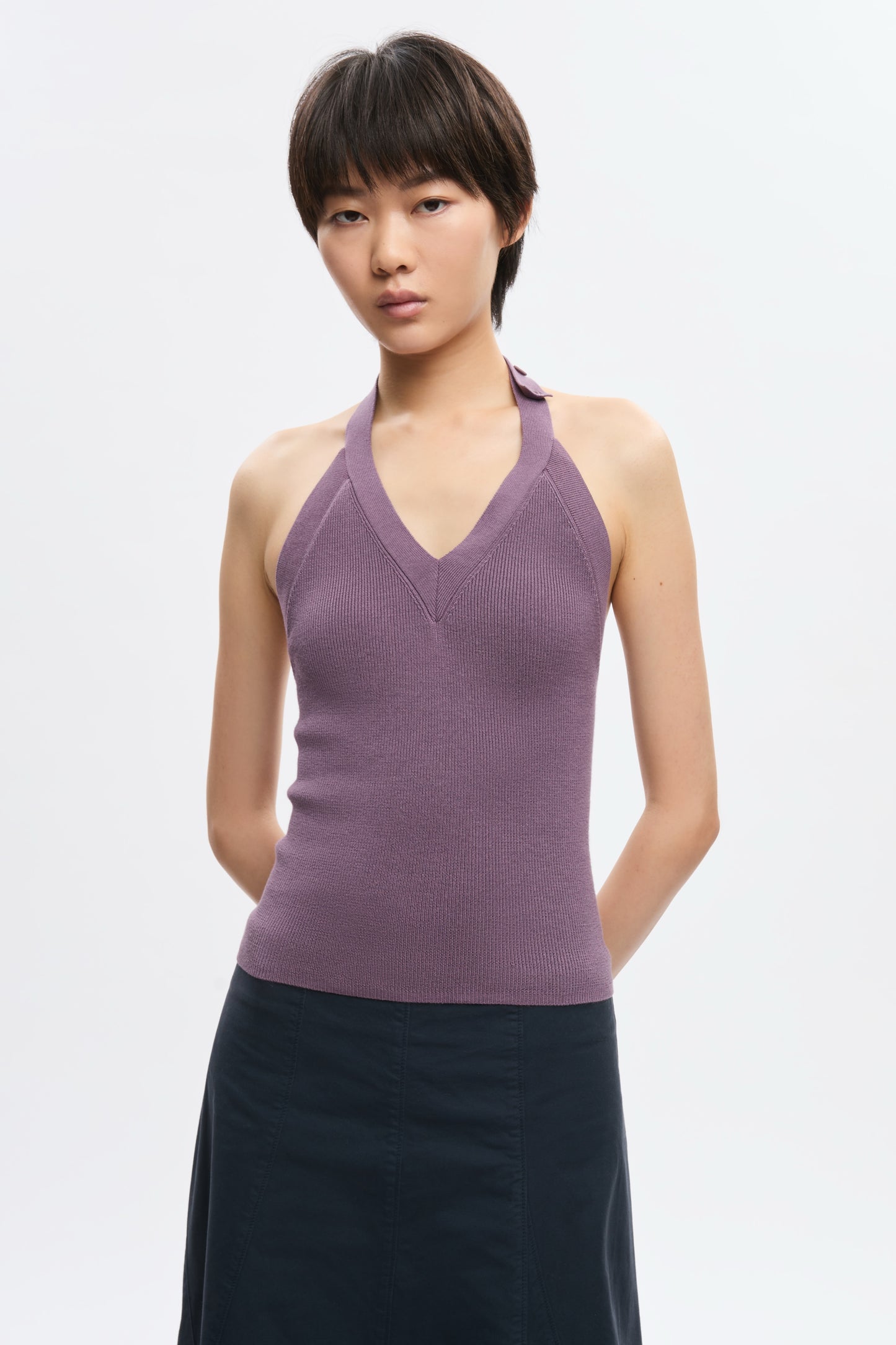 Women's Iris Knit Halter in Mauve