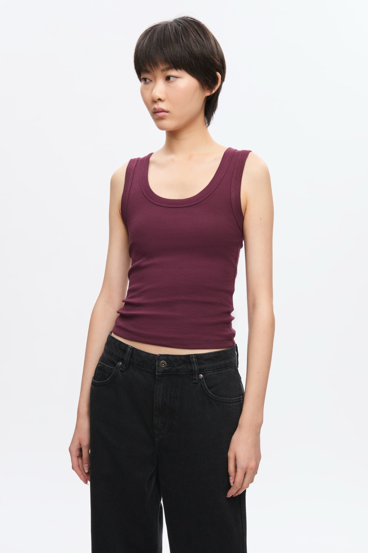 Women's Scoop Tank in Plum