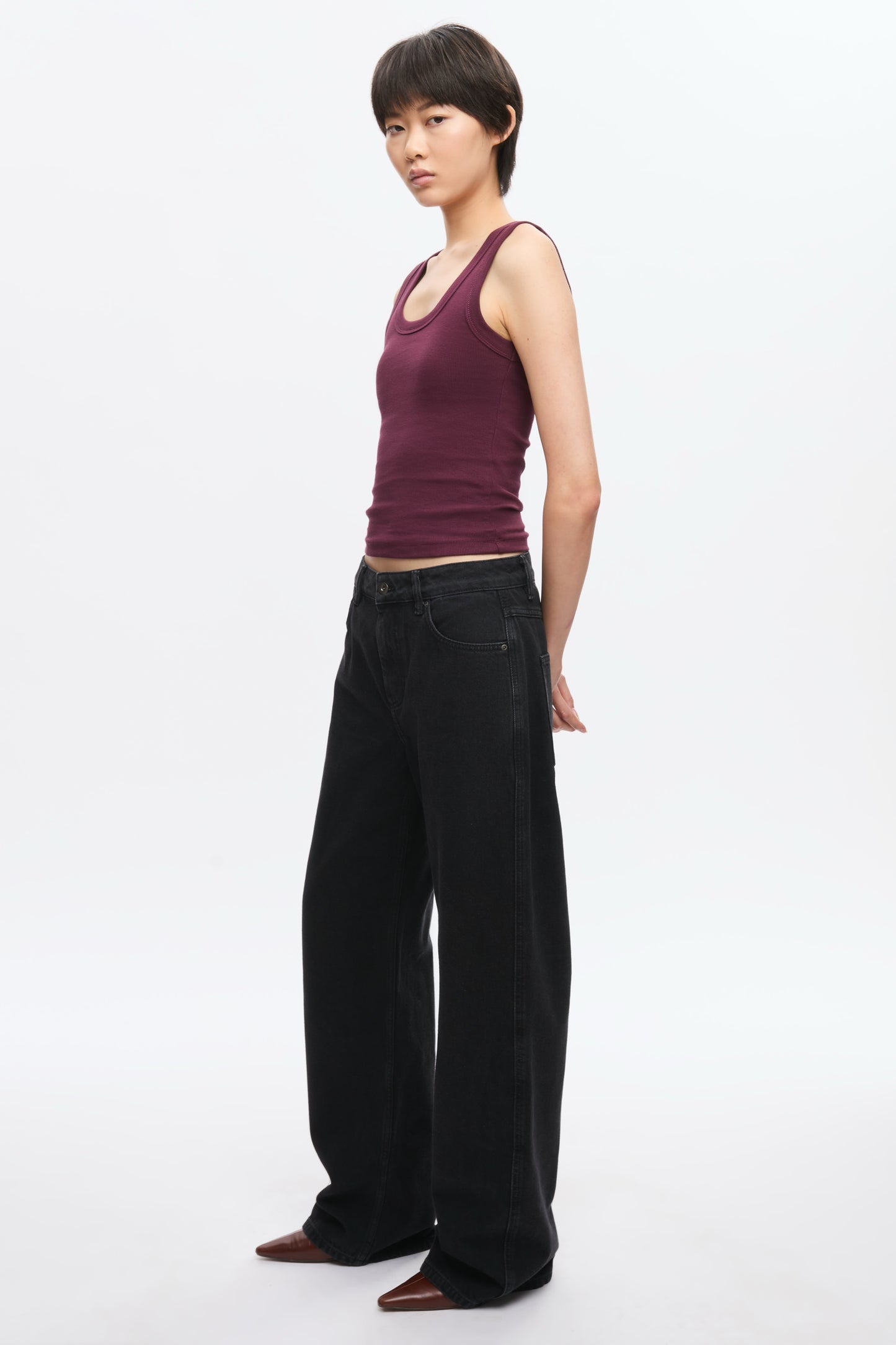 Women's Scoop Tank in Plum