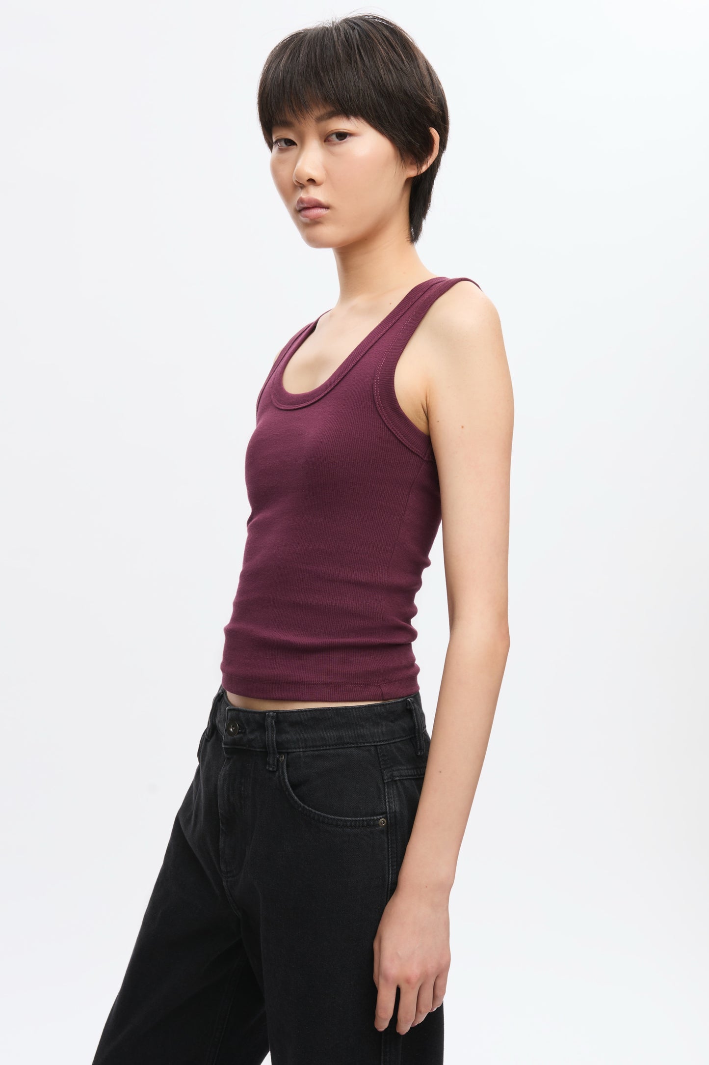 Women's Scoop Tank in Plum