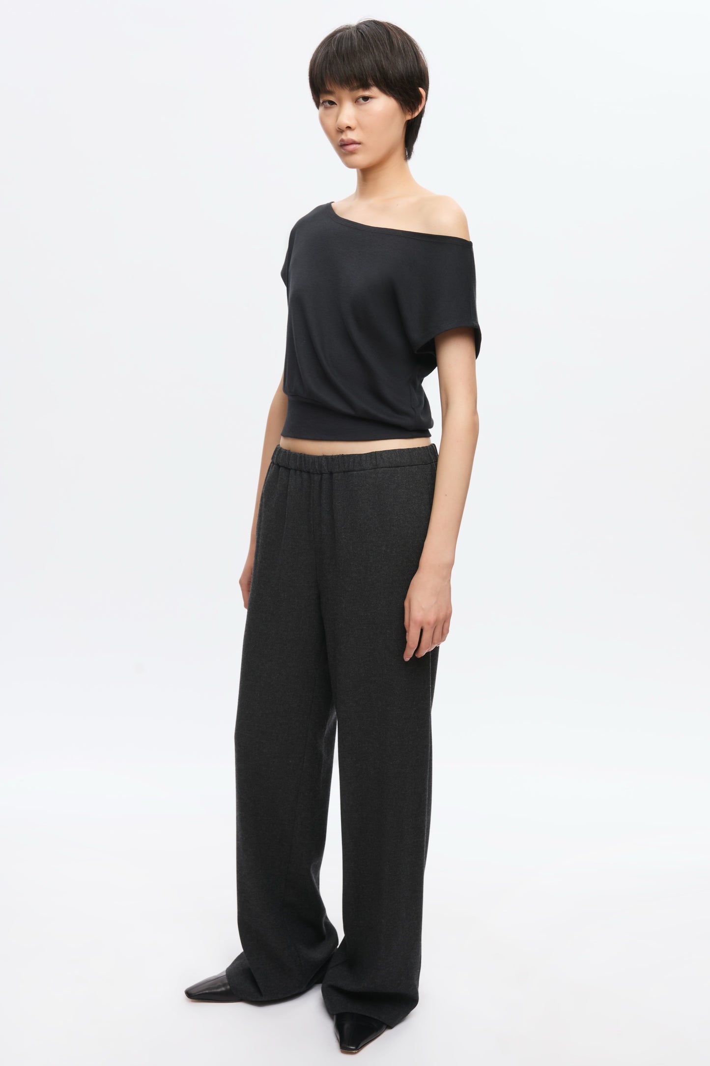 Women's Zahra Layered Scoop Tee in Black
