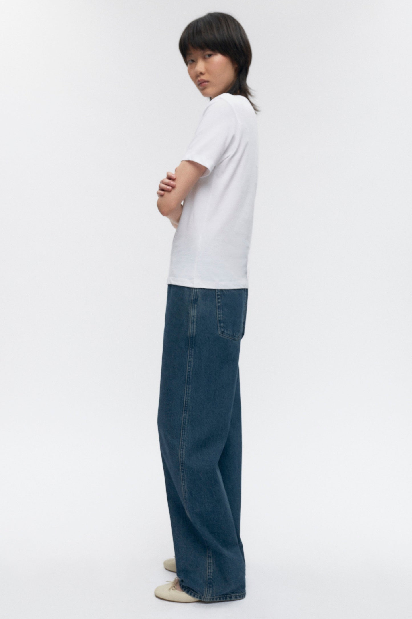Women's Essential Crew in White