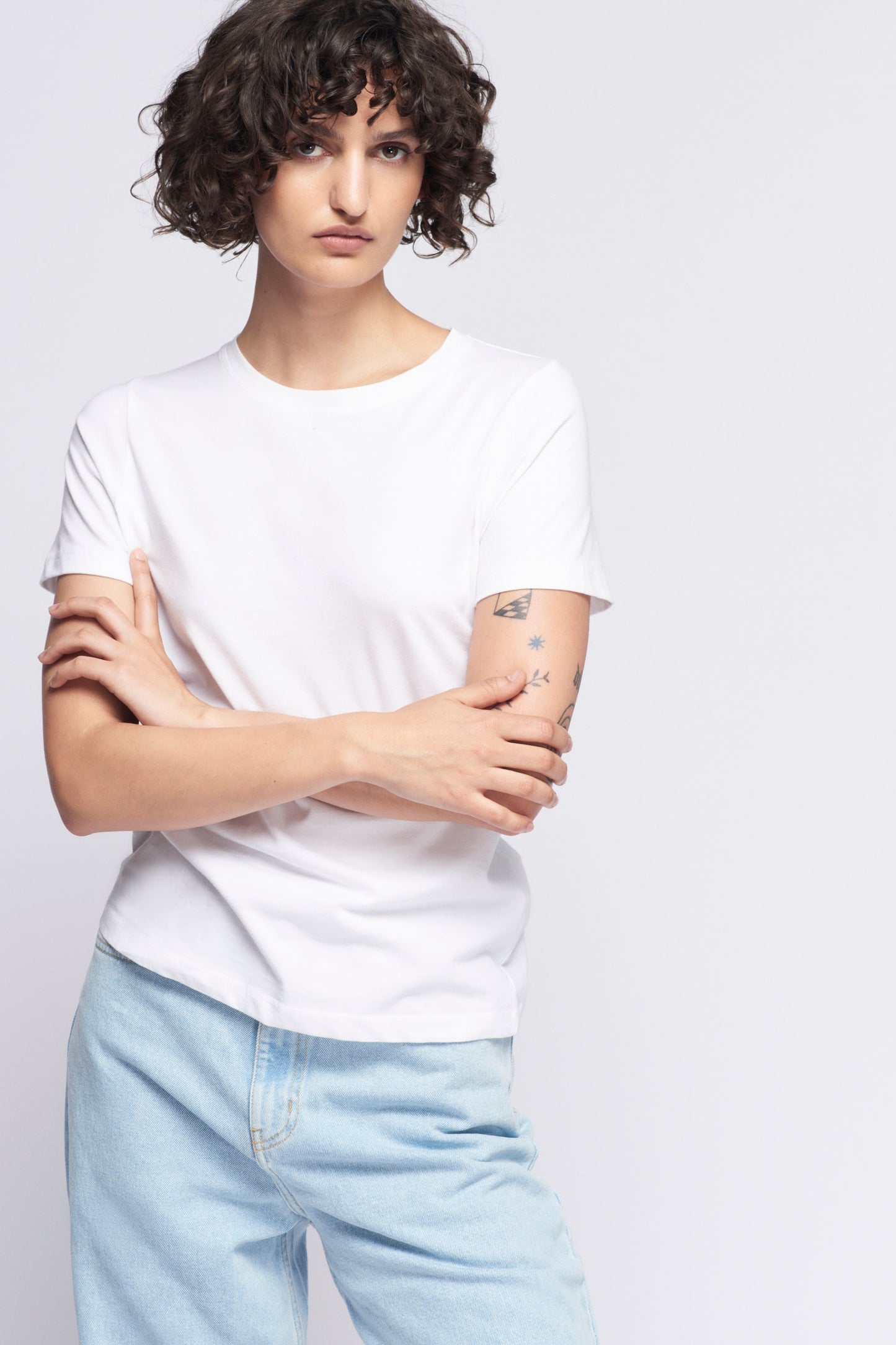 Women's Essential Crew in White