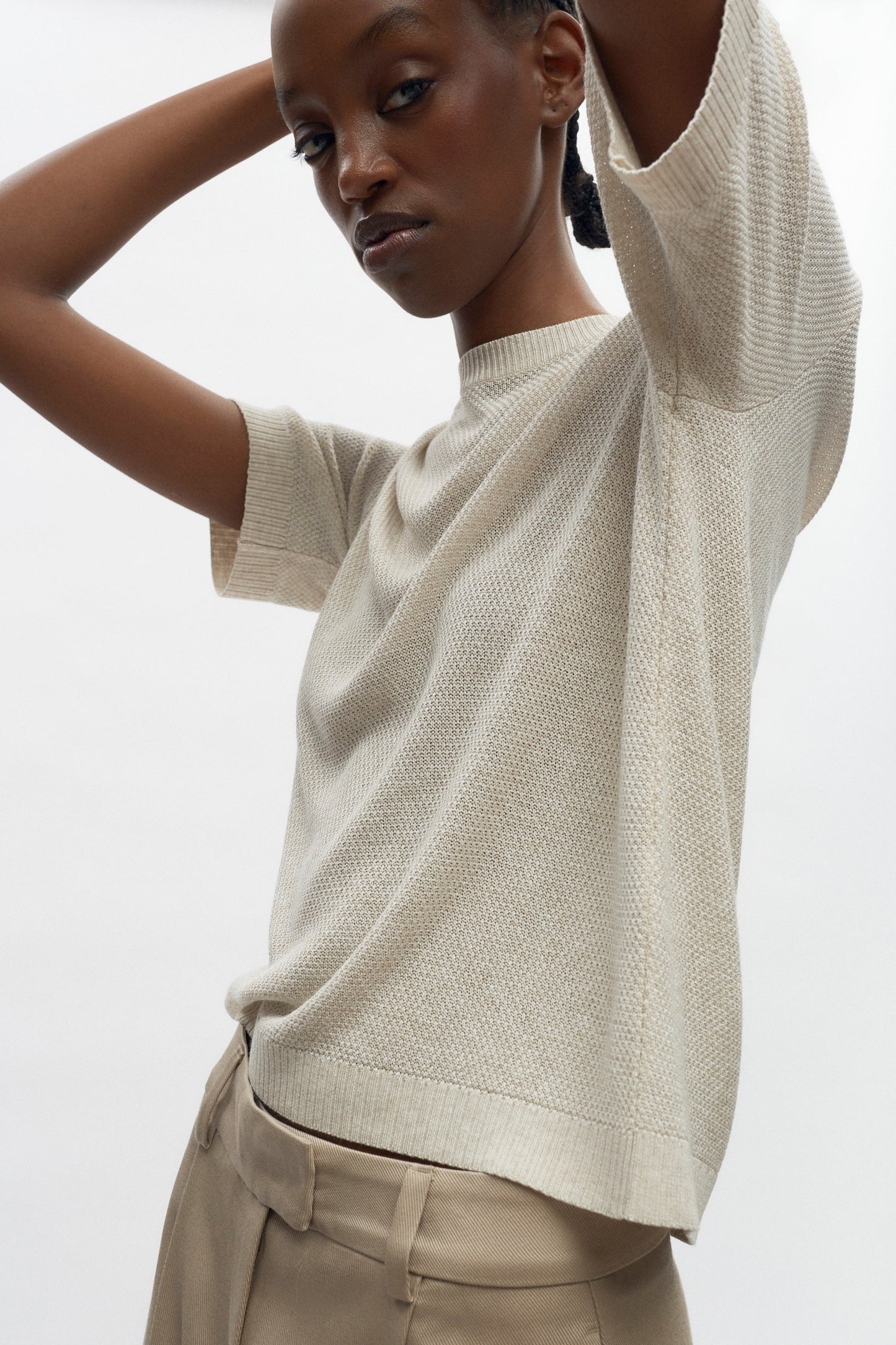Women's Mesh Tee in Natural