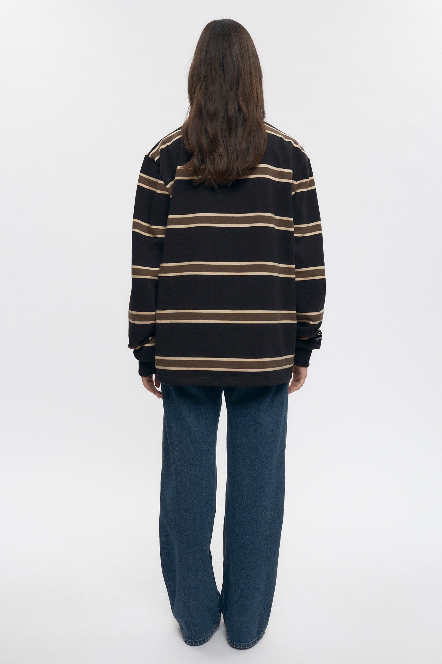 Men's Barbarian Zip Rugby in Black/Beige/Moss