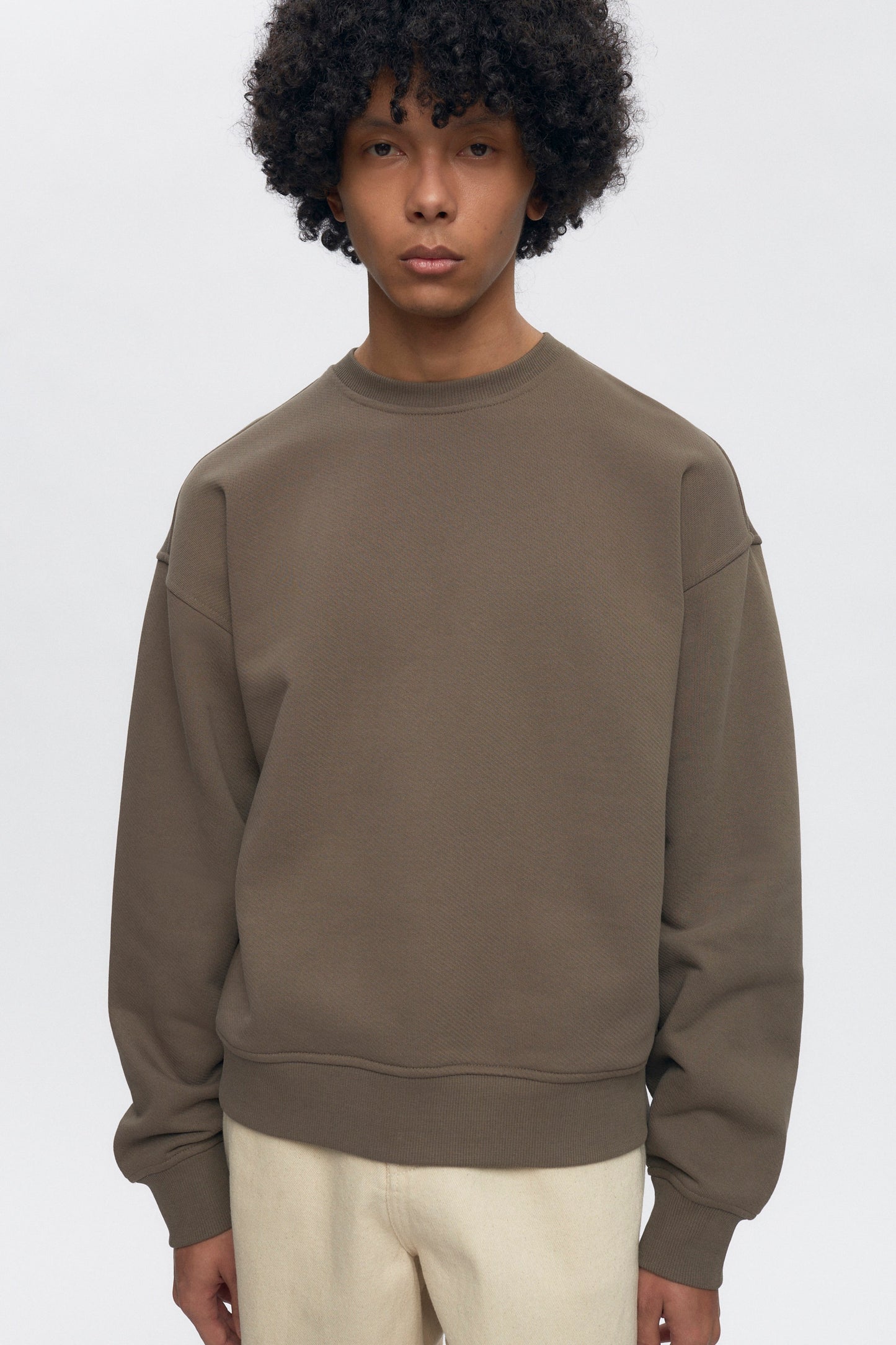 Unisex French Terry Sweatshirt in Dark Taupe