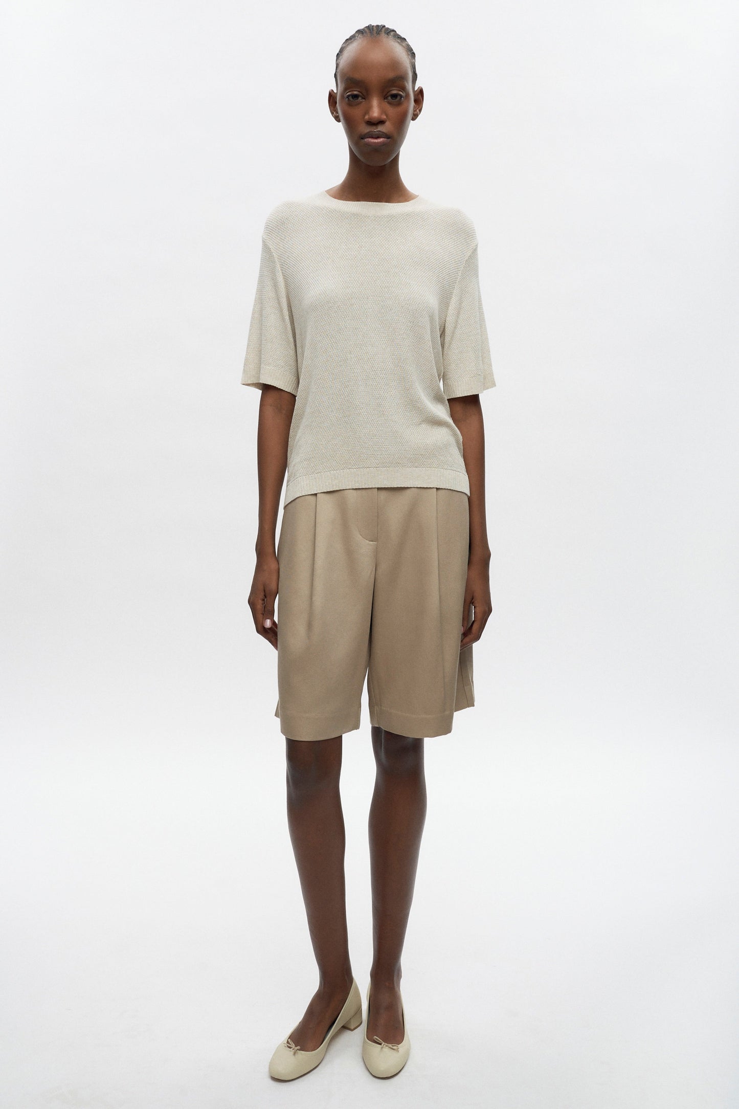 Women's Mesh Tee in Natural