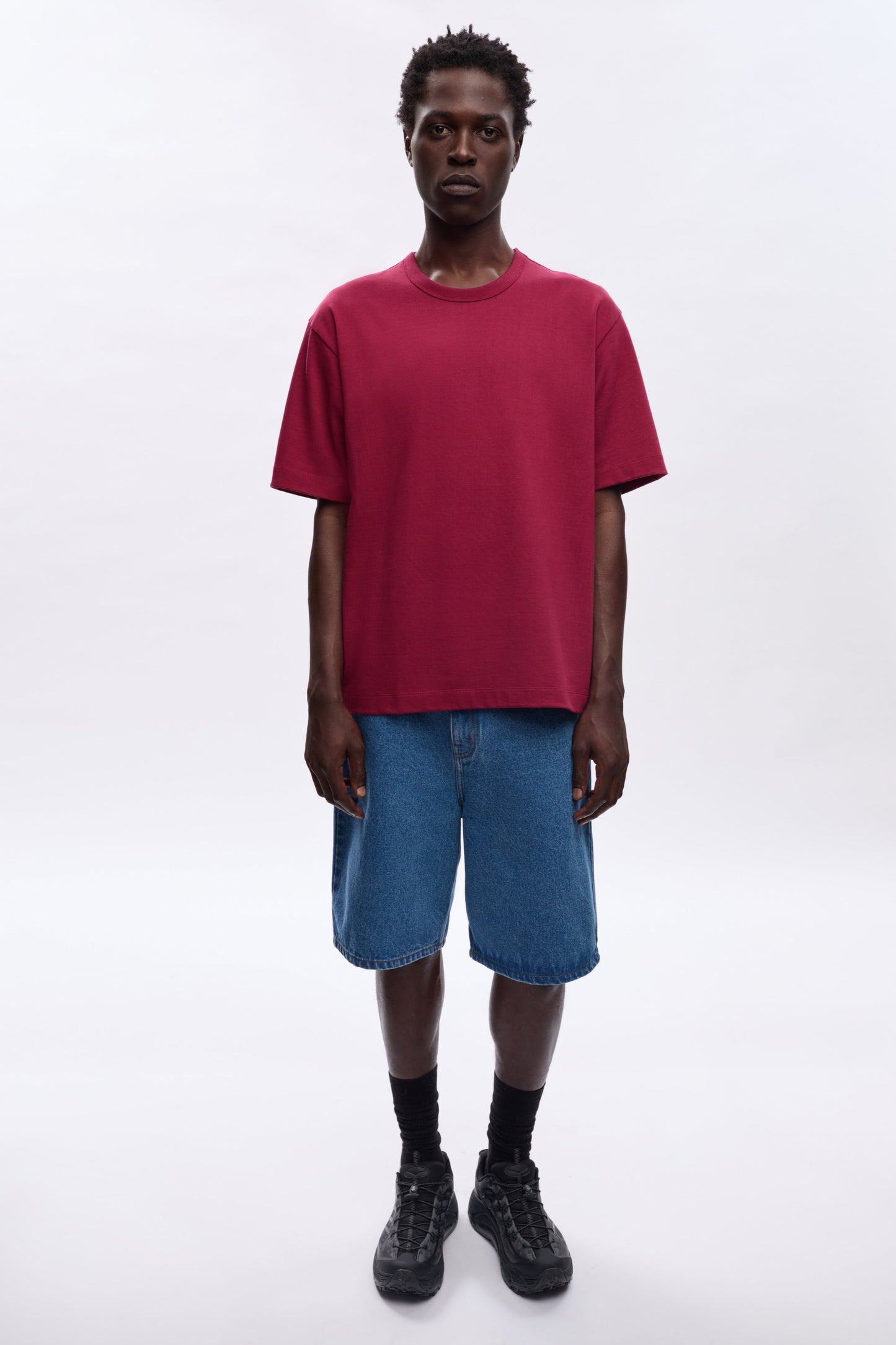 Men's Heavyweight Box Crew in Sunstar Red