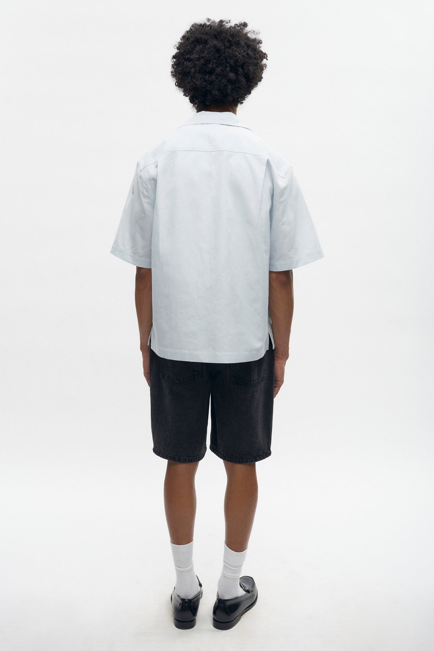 Men’s Linen Camp Shirt in Puritan Grey