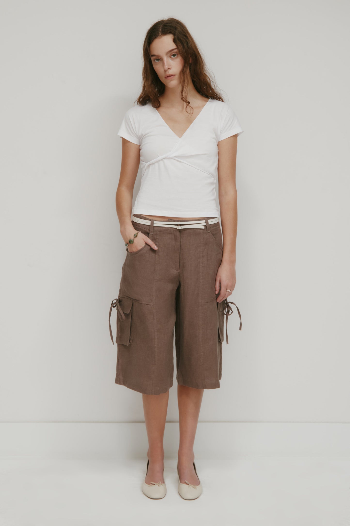 Women's Sila Linen Tie Short in Bark