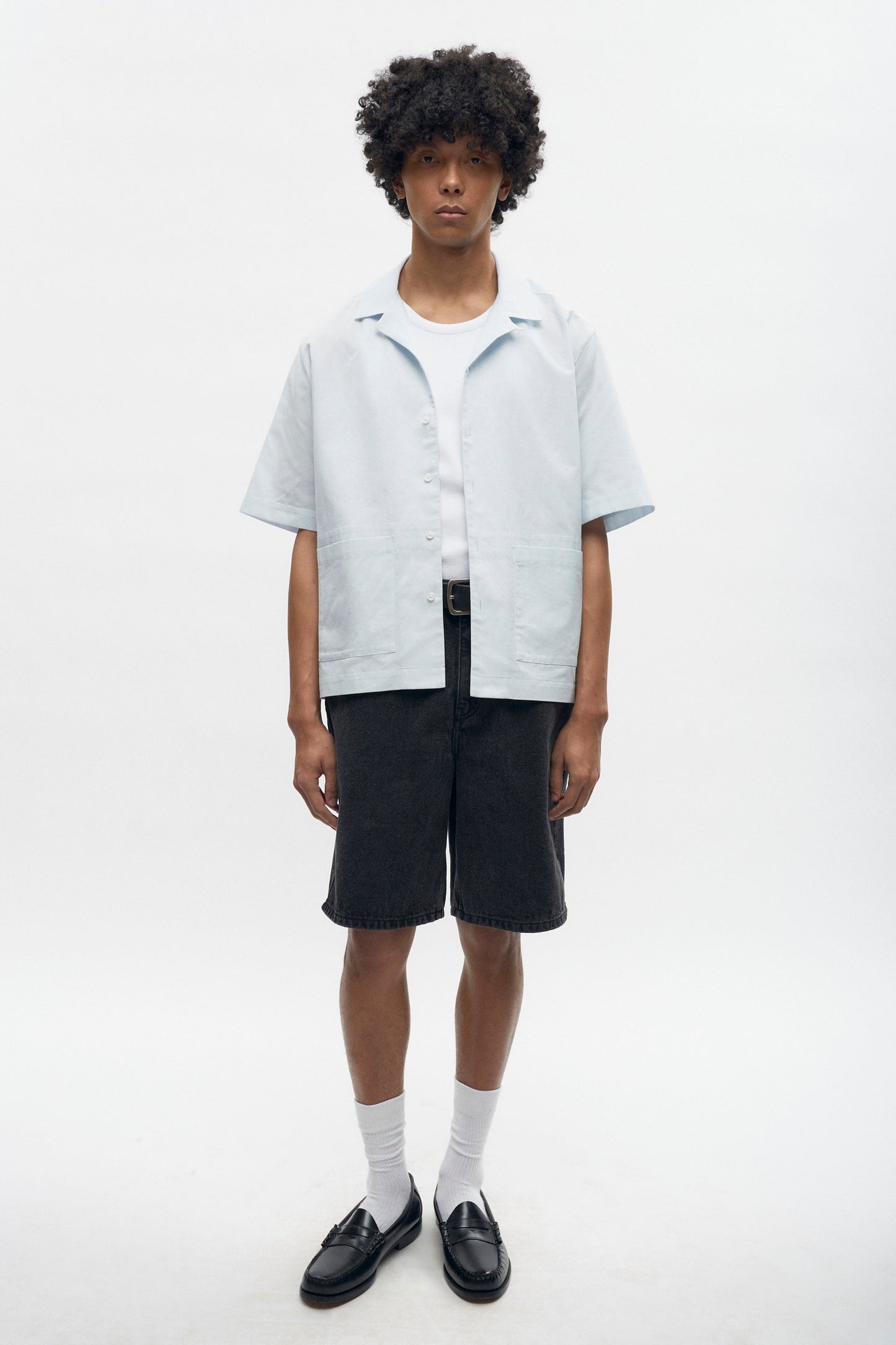 Men’s Linen Camp Shirt in Puritan Grey
