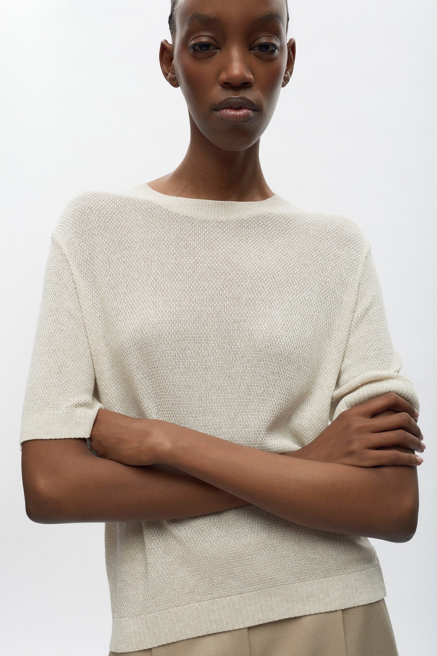 Women's Mesh Tee in Natural