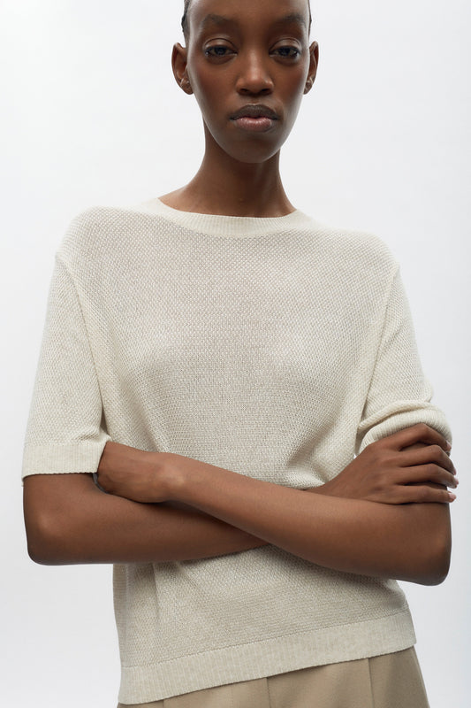 Women's Mesh Tee in Natural