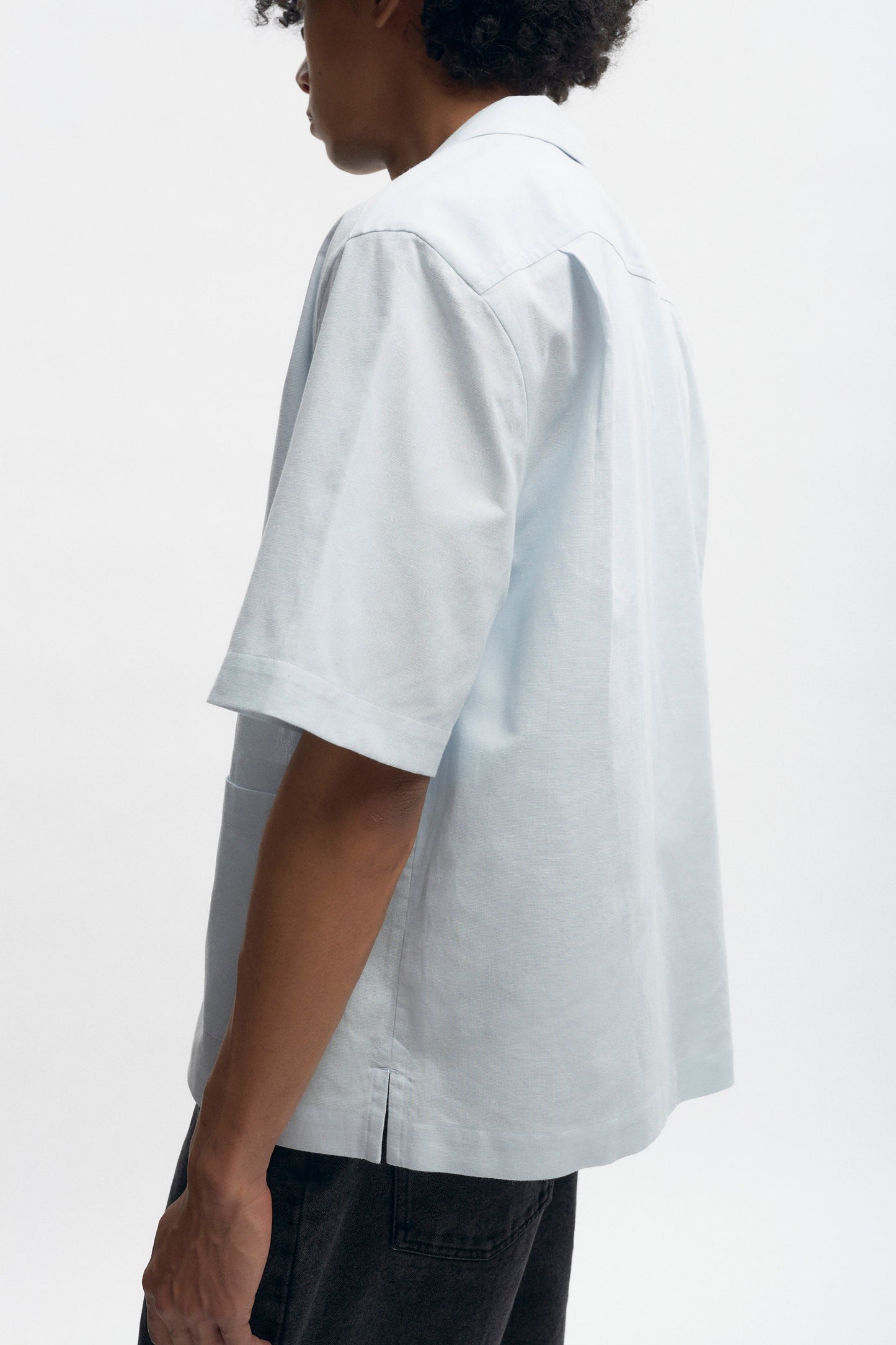 Men’s Linen Camp Shirt in Puritan Grey